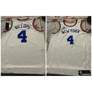 NBA Knicks 4 Billups White Nike Men Jersey