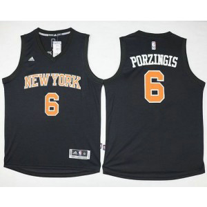 NBA Knicks 6 Kristaps Porzingis Black Men Jersey