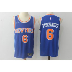 NBA Knicks 6 Kristaps Porzingis Blue Nike Men Jersey 1