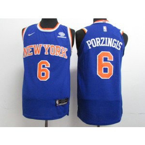 NBA Knicks 6 Kristaps Porzingis Blue Nike Men Jersey