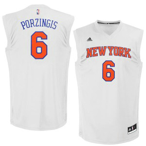 NBA Knicks 6 Kristaps Porzingis White Chase Fashion Replica Men Jersey