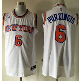 NBA Knicks 6 Kristaps Porzingis White Men Jersey