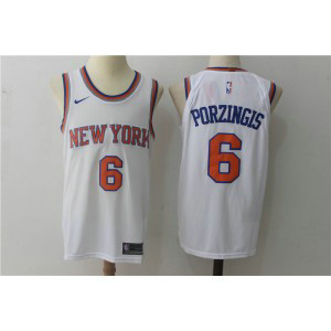 NBA Knicks 6 Kristaps Porzingis White Nike Men Jersey