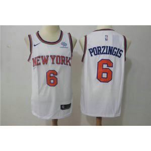 NBA Knicks 6 Kristaps Porzingis White Nike Swingman Men Jersey