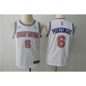 NBA Knicks 6 Kristaps Porzingis White Nike Swingman Youth Jersey