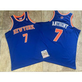 NBA Knicks 7 Anthony Blue Throwback Men Jersey