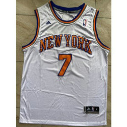 NBA Knicks 7 Carmelo Anthony White Adidas Men Jersey
