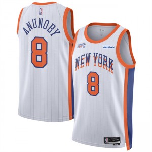NBA Knicks 8 OG Anunoby White 2024-25 City Edition Nike Men Jersey