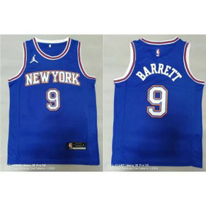 NBA Knicks 9 R.J. Barrett Blue Nike Men Jersey