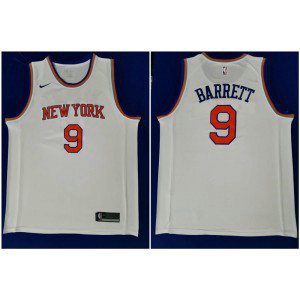 NBA Knicks 9 R.J. Barrett White Nike Men Jersey