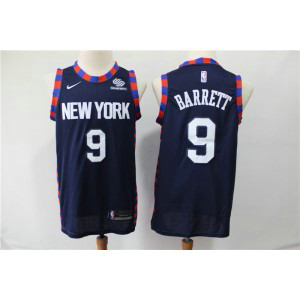 NBA Knicks 9 RJ Barrett Navy City Edition Nike Men Jersey