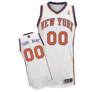 NBA Knicks White Customized Men Jersey