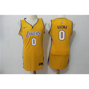 NBA Lakers 0 Kyle Kuzma Yellow Nike Iron Women Jersey
