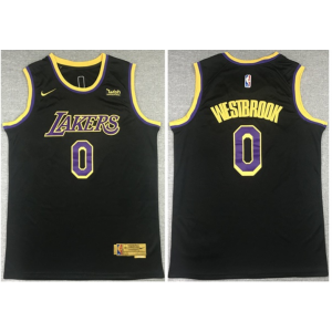 NBA Lakers 0 Russell Westbrook Black Men Jersey