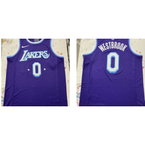 NBA Lakers 0 Russell Westbrook Blue City Men Jersey