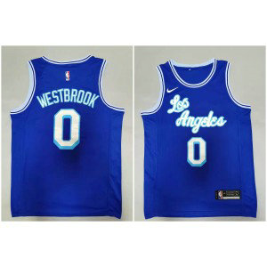 NBA Lakers 0 Russell Westbrook Blue Nike Men Jersey