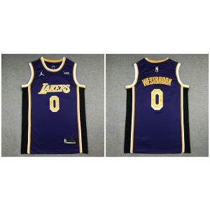 NBA Lakers 0 Russell Westbrook Purple Nike Men Jersey