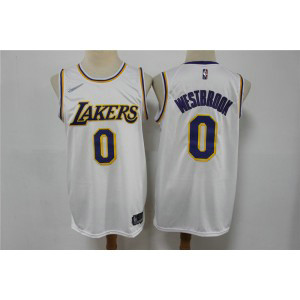 NBA Lakers 0 Russell Westbrook White 75th Anniversary Men Jersey