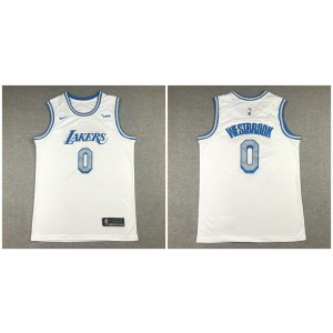 NBA Lakers 0 Russell Westbrook White City Edition Nike Men Jersey
