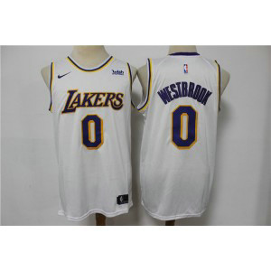 NBA Lakers 0 Russell Westbrook White Nike Men Jersey