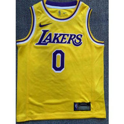 NBA Lakers 0 Russell Westbrook Yellow Youth Jersey