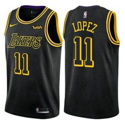 NBA Lakers 11 Brook Lopez Black City Edition Nike Men Jersey