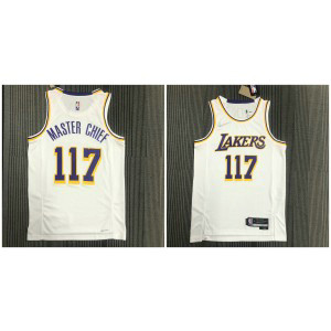 NBA Lakers 117 X-BOX Master chief 75th Anniversary White Men Jersey