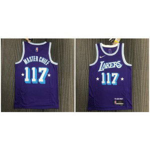 NBA Lakers 117 X-BOX Master chief Purple 75th Anniversary Men Jersey