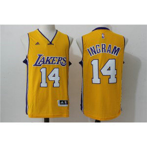 NBA Lakers 14 Brandon Ingram Gold Men Jersey
