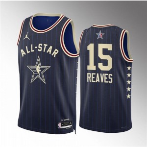 NBA Lakers 15 Austin Reaves Navy 2024 All Star Jordan Men Jersey