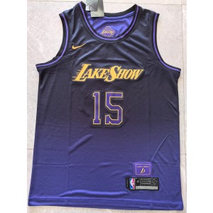 NBA Lakers 15 Austin Reaves Purple 2024 City Nike Men Jersey