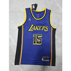 NBA Lakers 15 Austin Reaves Purple Jordan Men Jersey