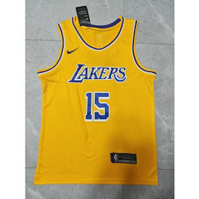 NBA Lakers 15 Austin Reaves Yellow Nike Men Jersey