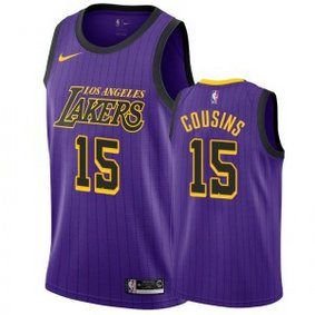 NBA Lakers 15 DeMarcus Cousins Purple City Edition Nike Men Jersey