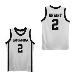 NBA Lakers 2 Kobe Brant “Mamba” White Men Jersey