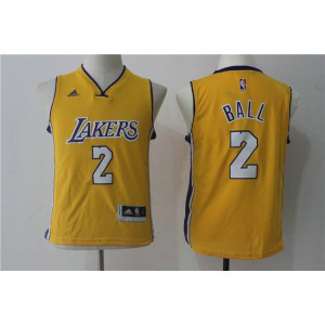 NBA Lakers 2 Lonzo Ball Gold Youth Jersey
