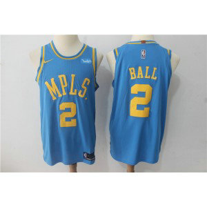 NBA Lakers 2 Lonzo Ball Light Blue Nike Throwback Men Jersey