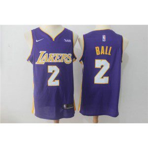 NBA Lakers 2 Lonzo Ball Purple Nike Swingman Men Jersey