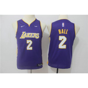 NBA Lakers 2 Lonzo Ball Purple Nike Swingman Youth Jersey