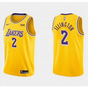 NBA Lakers 2 Wayne Ellington Yellow Nike Men Jersey