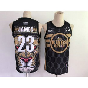 NBA Lakers 23 James King Black Men Jersey