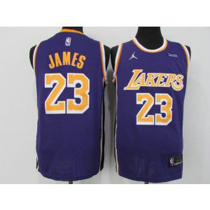 NBA Lakers 23 James Purple Jordan Brand Men Jersey