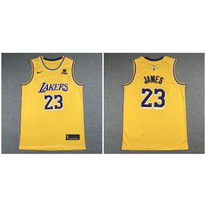 NBA Lakers 23 James Yellow 2021-22 Season Men Jersey