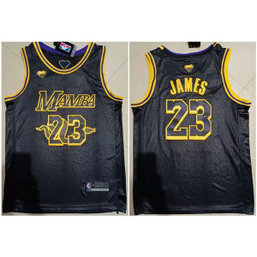 NBA Lakers 23 LeBron James Black Mamba Men Jersey