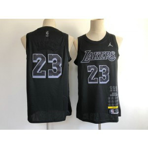 NBA Lakers 23 LeBron James Black Nike Men Jersey