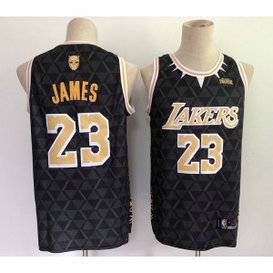 NBA Lakers 23 LeBron James Black Panther Limited Men Jersey