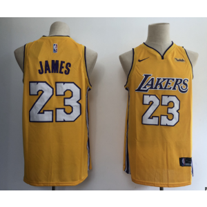NBA Lakers 23 LeBron James Gold Nike Swingman Youth Jersey