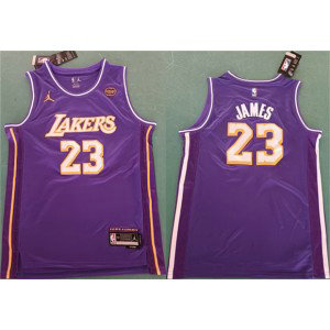 NBA Lakers 23 LeBron James Purple 2025 Statement Edition Jordan Men Jersey