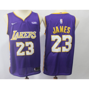 NBA Lakers 23 LeBron James Purple Nike Swingman Youth Jersey