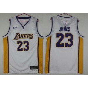 NBA Lakers 23 LeBron James White Nike Men Jersey(without wish logo)